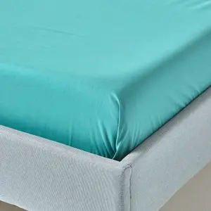 Homescapes Teal Egyptian Cotton Flat Sheet 200 TC, King