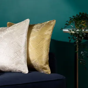 Wylder Seymour Metallic Jacquard Piped Feather Rich Cushion