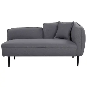 Right Hand Boucle Chaise Lounge Dark Grey CHEVANNES