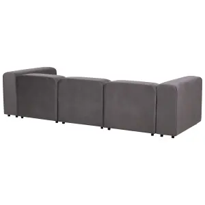 3 Seater Modular Velvet Sofa Dark Grey FALSTERBO