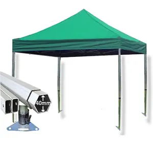 3m x 3m Extreme 40 Instant Shelter Pop Up Gazebos Frame & Canopy - Green