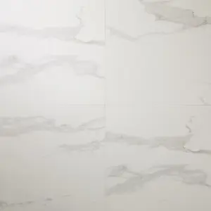 Ultimate White Gloss Marble effect Porcelain Floor Tile Sample