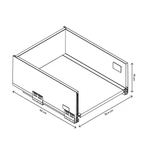 GoodHome Soto Soft-close Deep drawer box (W)400mm