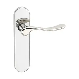 URBNLIVING 174mm Length 8 Pcs Berkshire Metal & Polished Nickel Lever Latch Door Plain Handle Set