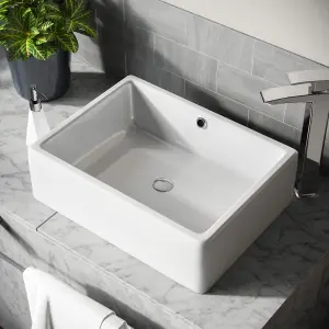 Nes Home 510 x 360 mm Rectangle  Counter Top Basin Cloakroom Bathroom Sink