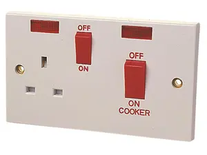 Premium 45A Double Pole Switch with 13A Socket for Kitchen Safety and Convenience