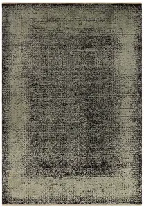 Black Abstract Modern Bordered Rug for Living Room and Bedroom-160cm X 230cm