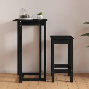 Square 60Cm L x 60Cm W Dining Table Black / H110 x L60 x W60Cm 