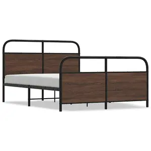 Berkfield Bed Frame Without Mattress 120x190 cm Small Double Brown Oak Engineered Wood