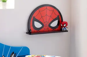 Marvel Spider-Man Small Wall Shelf, Red and Black, 42cm W X 8cm D X 27cm H