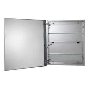 Croydex Hang 'n' Lock Vandalia Gloss Wall-mounted Illuminated Mirrored Bathroom Cabinet (W)610mm (H)760mm