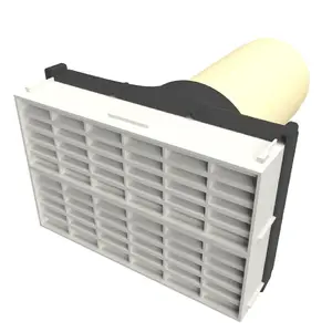 White Airbrick 9" x 6" with Extendable 4" Pipe for Cavity Wall Ventilation