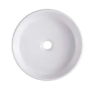 GoodHome Scalea Gloss White Round Counter top Basin (W)35cm