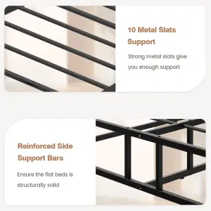 Costway King Size Bed Frame Metal Mattress Foundation Platform Bed Frame Slat Support