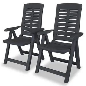 Berkfield Reclining Garden Chairs 2 pcs Plastic Anthracite