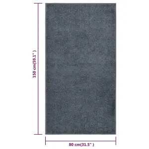 Rug Short Pile 80x150 cm Anthracite