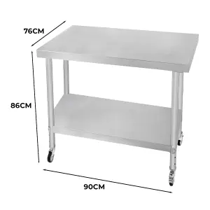 Catering Workbench Table - 90cm x 76cm x 86cm