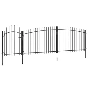 Berkfield Garden Fence Gate with Spear Top 5x2 m Black