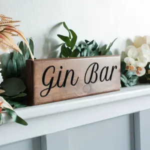 Peak Heritage Engraved Wooden Sign 30cm - Gin Bar