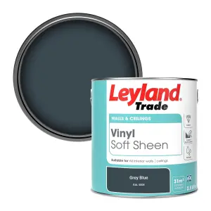 Leyland Trade Vinyl Soft Sheen Walls & Ceilings Emulsion Paint Grey Blue (RAL 5008) - 2.5L