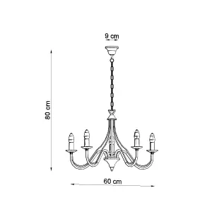 Minerwa Steel White 5 Light Classic Chandelier