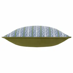 Wylder Albera Stripe Piped Velvet Feather Filled Cushion