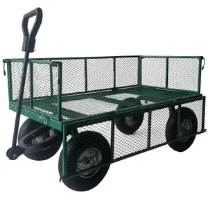 Heavy Duty Garden Cart Trolley Festival Hand Truck Wagon 500kgs Folding Sides