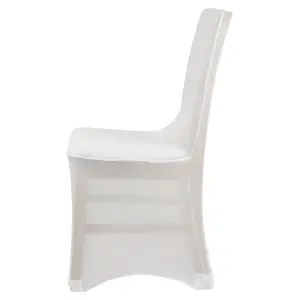 Polyester Spandex Chair Cover for Wedding Decoration - White, Pack of 1