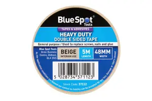 Blue Spot Tools - Beige 48mm x 5M Heavy Duty Beige Double Sided Tape