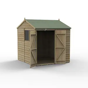 4LIFE Reverse Apex Shed 7x7 - Double Door - 2 Windows