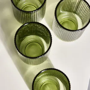 Chanyia Drinking Glass Set (Set of 6) Green / 13" H