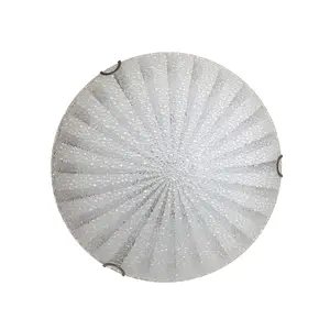 Luminosa Crux 40cm Patterned Glass Flush Ceiling Light,