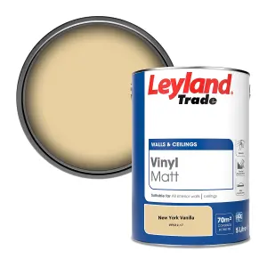 Leyland Trade Vinyl Matt Walls & Ceilings Emulsion Paint New York Vanilla (PPG12-17) 5L