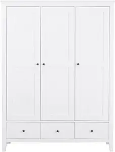 Dunelm Lynton Triple Wardrobe, Farmhouse, Lynton White