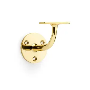 Alexander & Wilks Lacquered Polished Brass Handrail Bracket - AW750PBL