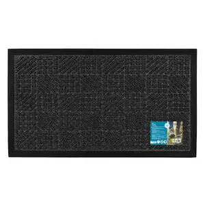 JVL Firth Tile Rubber Door Mat, 40x70cm, Charcoal