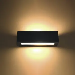 Vega Ceramic & Glass Black 1 Light Classic Wall Light