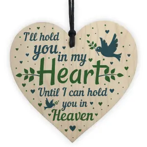 Red Ocean Mum Nan Dad Tribute Wooden Heart Memorial Tree Decoration Plaque Bauble In Memory Sign