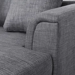 Left-Hand Corner Sofa with Ottoman OSLO Dark Grey Fabric Left Hand