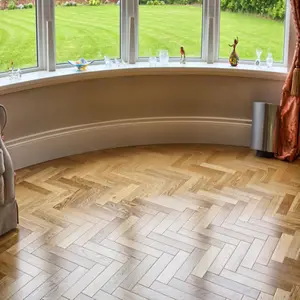 Engineered Flooring, Smooth Oak Herringbone, 18/5mm x 90mm x 400mm, Smooth Lacquered