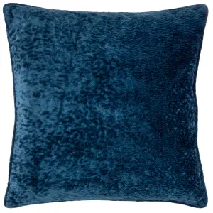 Paoletti Ripple Pressed Velvet Piped Polyester Filled Cushion