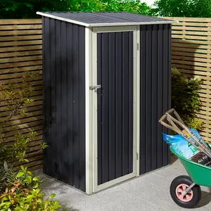 Trentvale 5X3 Metal Pent Shed Dark Grey Dark Grey