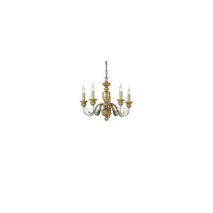 Luminosa Dora  5 Light Chandelier Antique Brass Finish, E14