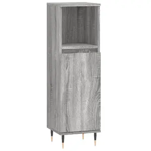 Berkfield Bathroom Cabinet Grey Sonoma 30x30x100 cm Engineered Wood