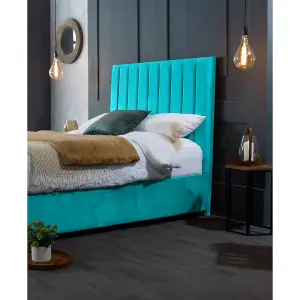 Redding Plush Velvet Teal Bed Frame