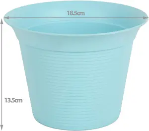 Stewart 10PC Turquoise Small Plastic Flower Pots 18.5cm (Dia)