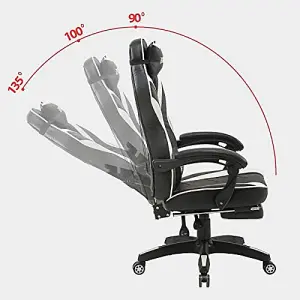 Olsen & Smith XTREME New and Improved 2024 Model Gaming Chair Ergonomic Office Desk PC Computer Recliner Swivel Chair(Black/White)