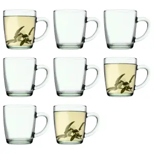 Pasabahce Aware Basic Recycled Glass Mugs - 340ml - Green - Pack of 8