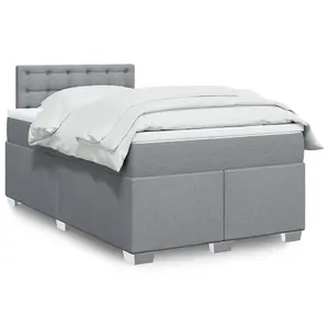 Berkfield Box Spring Bed with Mattress Light Grey 120x190 cm Fabric