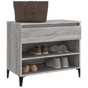 Berkfield Shoe Cabinet Grey Sonoma 70x36x60 cm Engineered Wood